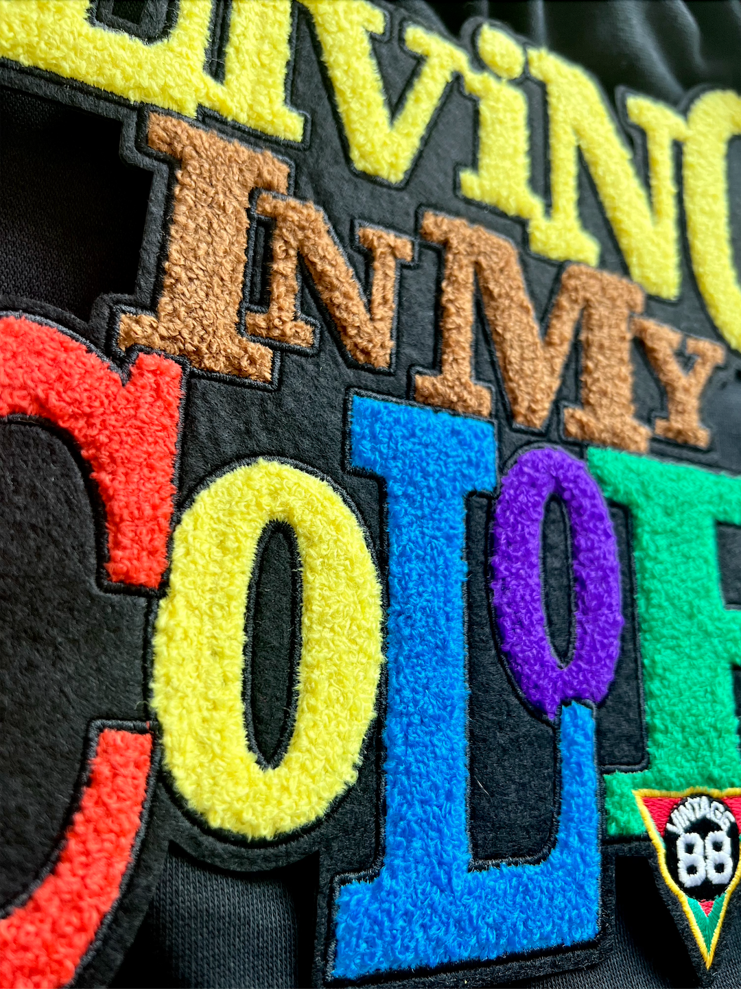 Living In My Color® Chenille Hoodie - Black