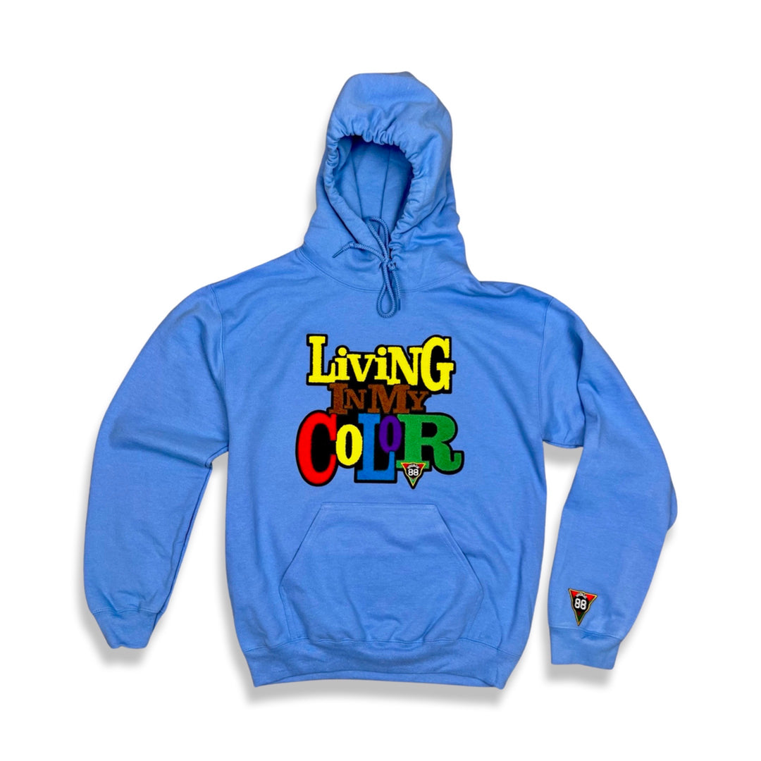 Living In My Color® Chenille Hoodie - Carolina Blue