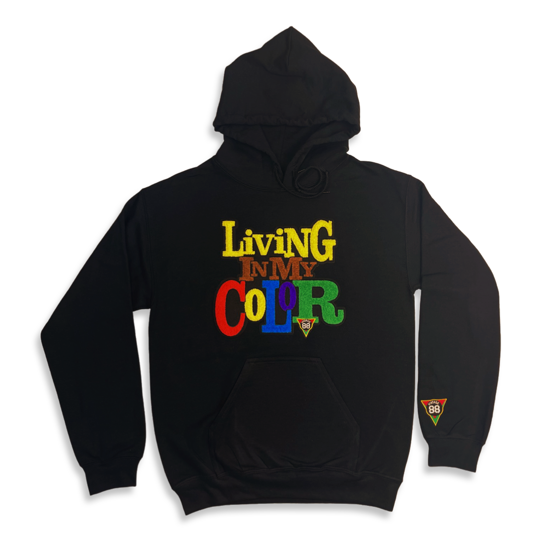 Living In My Color® Chenille Hoodie - Black