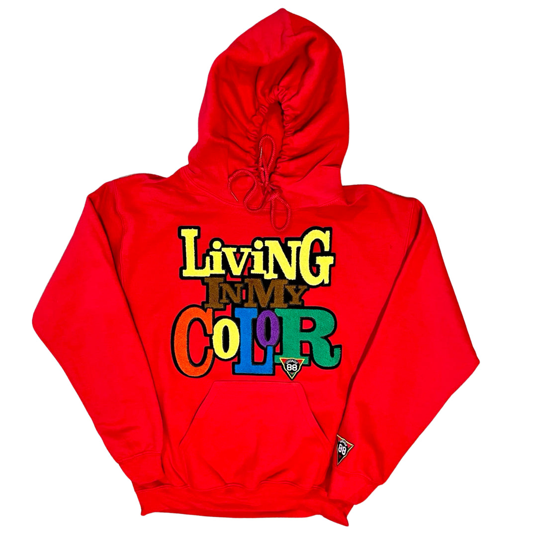 Living In My Color® Chenille Hoodie - Red